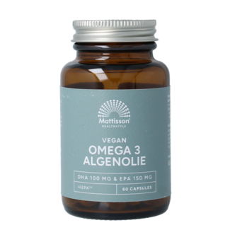 Mattisson Omega 3 vegano aceite de algas EPA 150 mg y DHA 100 mg 60 cápsulas