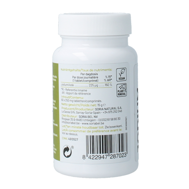 Jodium 225mcg  bio-actief 60 Tabletten