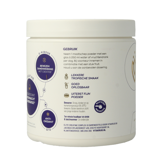 Elite Creatine Complex D-Ribosa, Q10 y Magnesio Tropic 315 Gramos