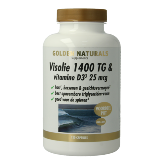 Golden Naturals Visolie 1400 TG vitamine D3 120 Softgels