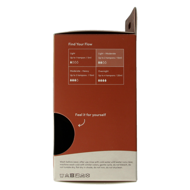 Period Underwear Full Brief Black Light/Moderate M 1 Piece