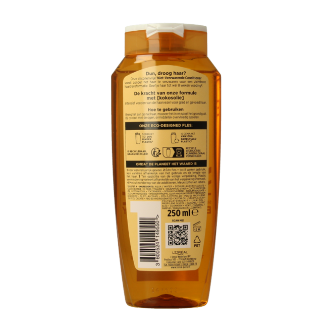 Shampooing huile de coco fine 250 millilitres