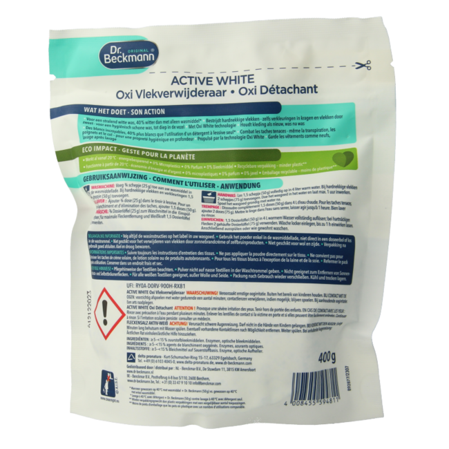 Active white oxi stain remover 400 Gram