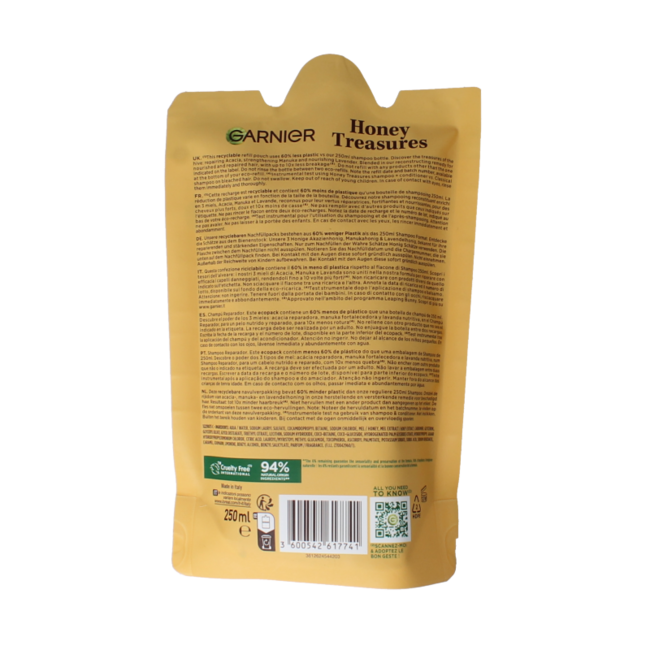 Garnier Ultimate Blends Honey Treasures Shampoo Refill 250ml