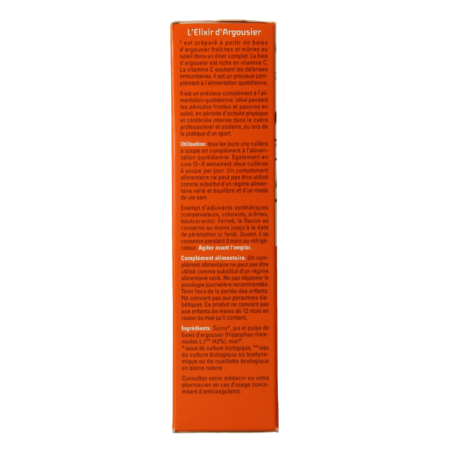 Sanddorn Elixier Bio 200 Milliliter