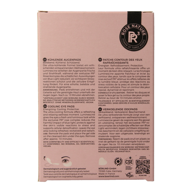 Rose nature eye pads 6 x 2 pièces 12 unités