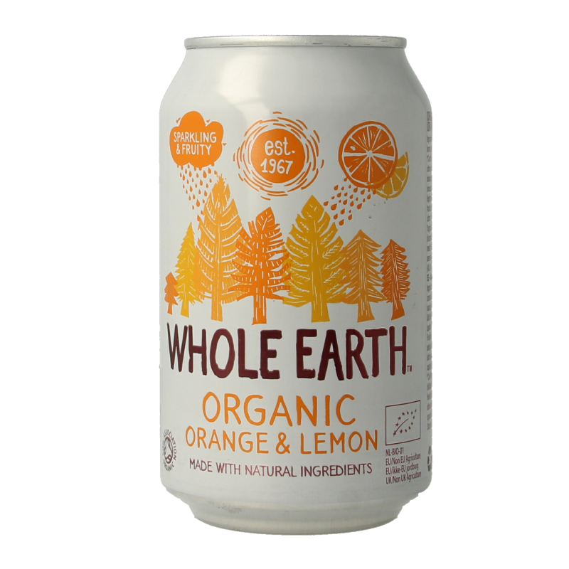 Whole Earth Arancia e Limone Frizzante Bio 330 Millilitri