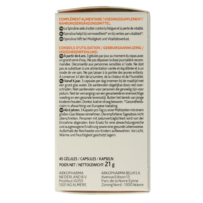 Spiruline bio 45 gélules