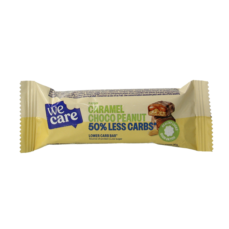 WeCare Barretta Lower Carb Caramello Cioccolato Arachidi 35 Grammi