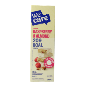 WeCare Barritas sustitutivas de comida de frambuesa y almendra 116 g