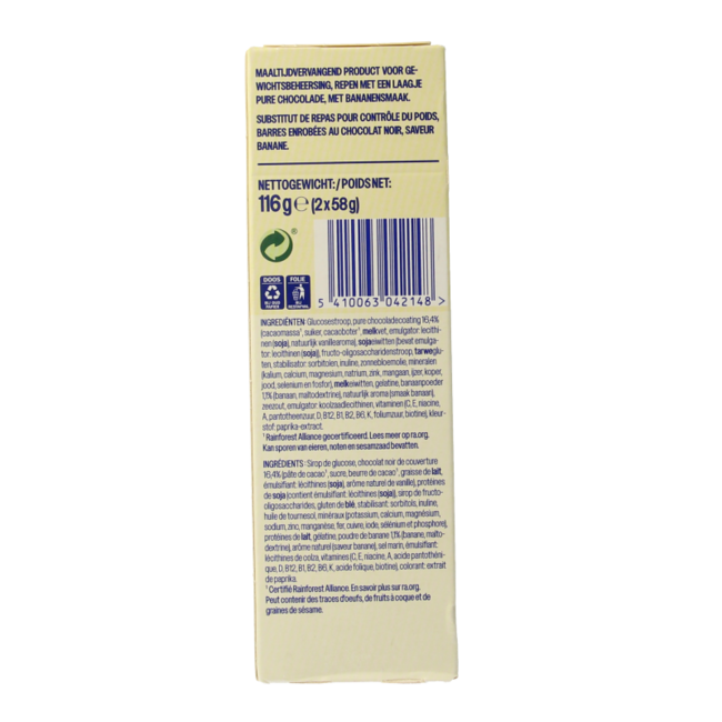 Barritas sustitutivas de comida sabor plátano 116 g