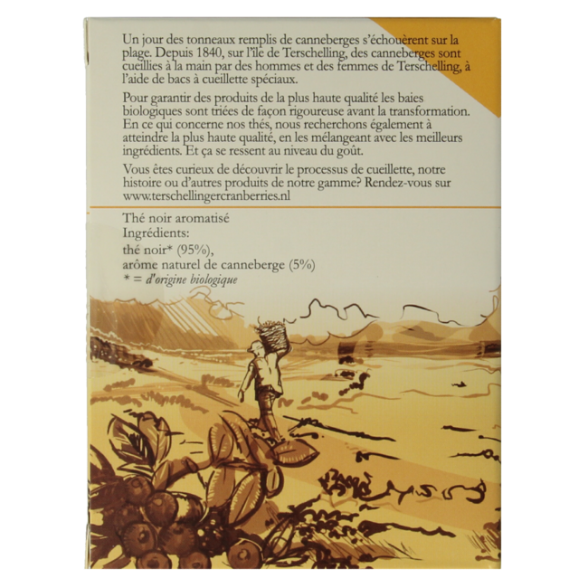 Té negro de arándano rojo ecológico 18 Bolsitas