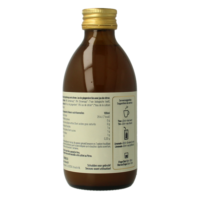 Organic ginger juice with lemon juice 250mg