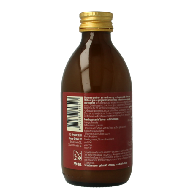 Shot allo Zenzero Succo di Frutta Immunità 250 Millilitri