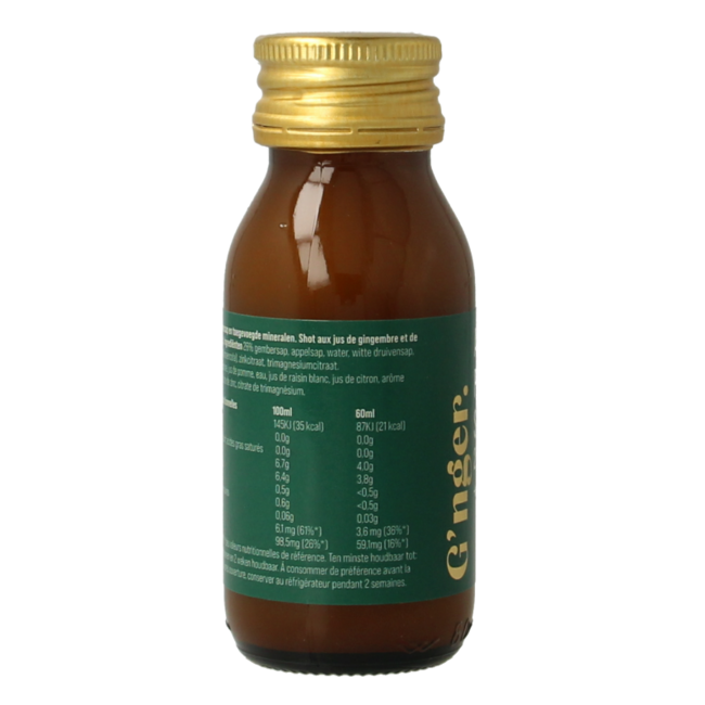 Shot de zumo de jengibre y frutas after party 60 ml