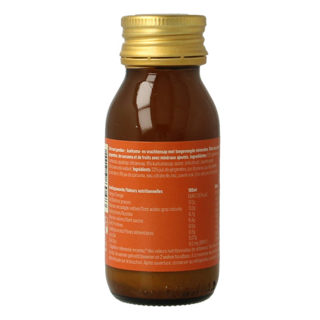 Shot Zenzero Succo di Frutta Curcuma Rivitalizzante 60 Millilitri