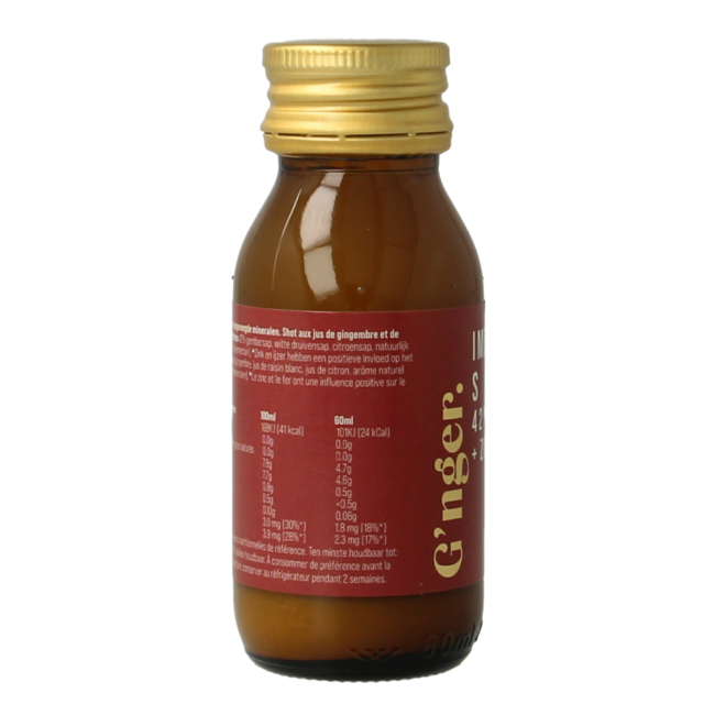 Shot di Succo di Zenzero e Frutta per l'Immunità 60 Millilitri