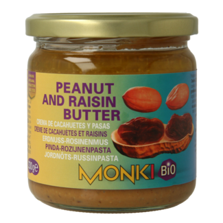 Monki Pasta orzechowo-rodzynkowa bio 330 Gram