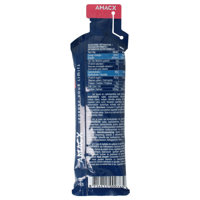 Gel boisson énergétique fraise 60 millilitres