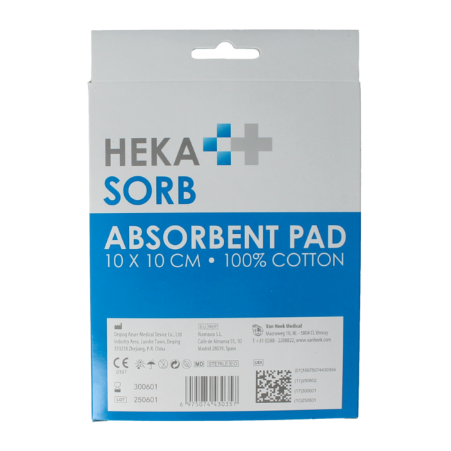 Absorbent dressing 10x10cm sterile 10 Pieces
