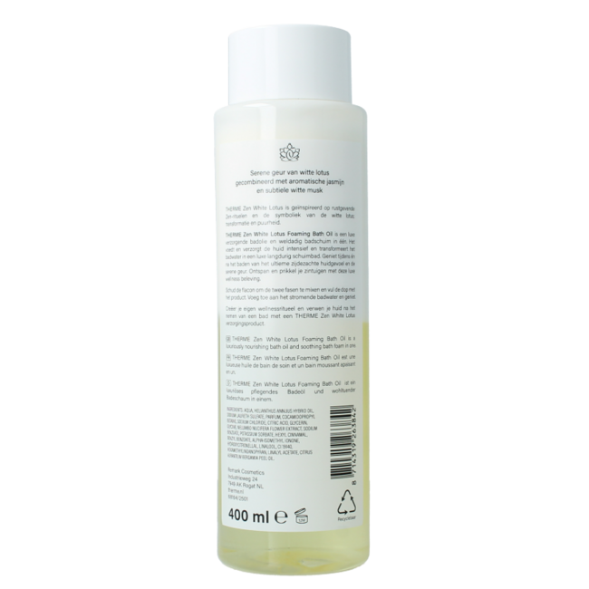 Zen white lotus foaming bath oil 400 mililitros
