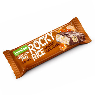 Benlian Barrita de arroz Rocky Rice caramelo salado sin gluten 18 gramos