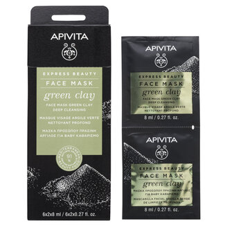 APIVITA Mascarilla facial Express arcilla verde 8 Mililitros