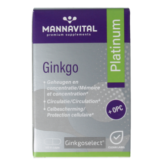 Mannavital Ginkgo platinum 60 Vegetarian capsules