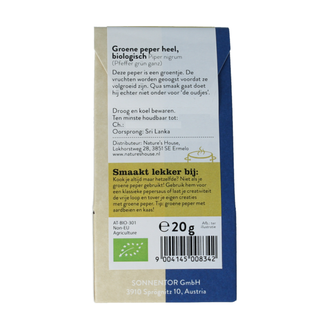 Poivre vert en grains bio 20 Grammes