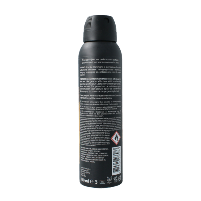 Déodorant et spray corporel hammam oriental 150 millilitres