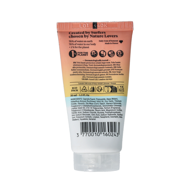 Écran solaire minéral pour le visage Eco SPF50 50 millilitres