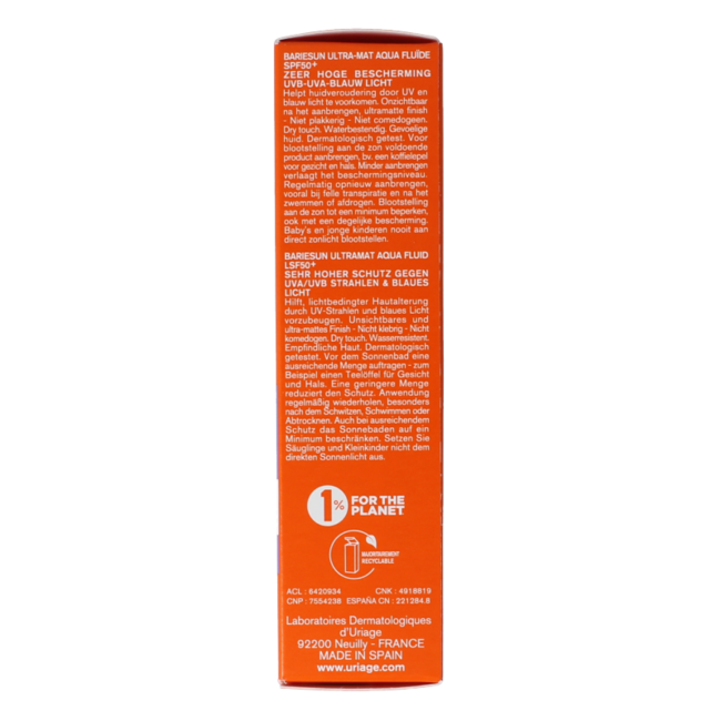 Bariesun aqua ultramatte SPF50 50 mililitros