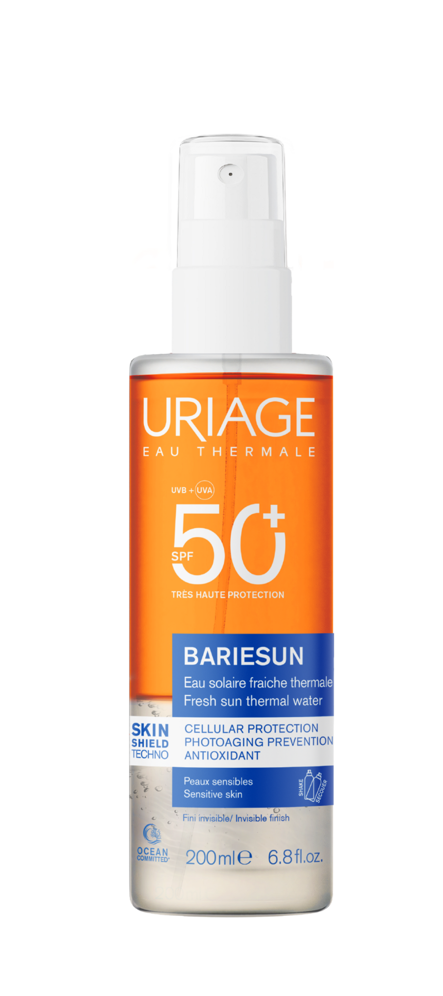 Uriage BARIÉSUN agua solar refrescante SPF50+ 200 ml