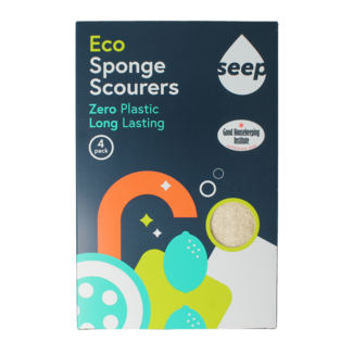 Seep Sponge with scouring pad compostable 4 Pieces
