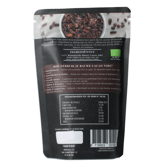 Cacao nibs raw organic 200 Gram