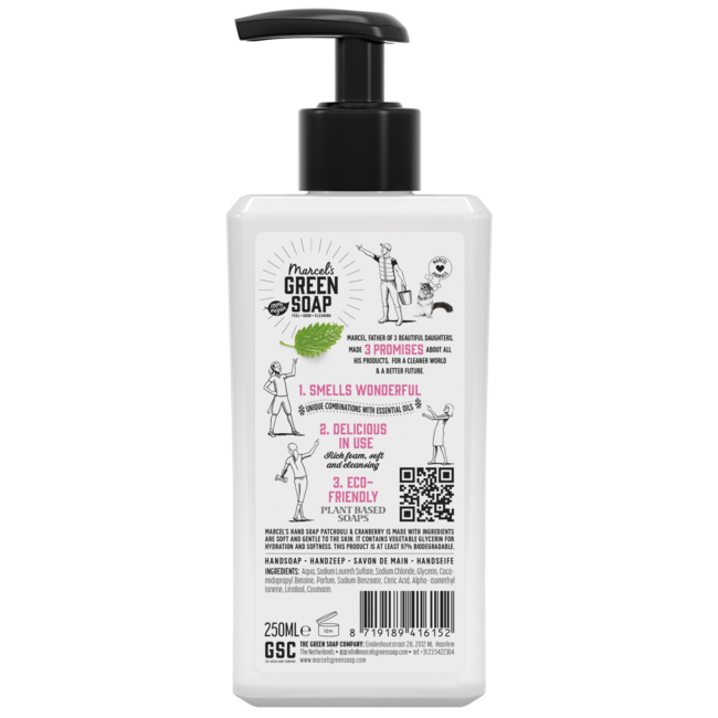 Savon pour les mains patchouli & cranberry 250 millilitres