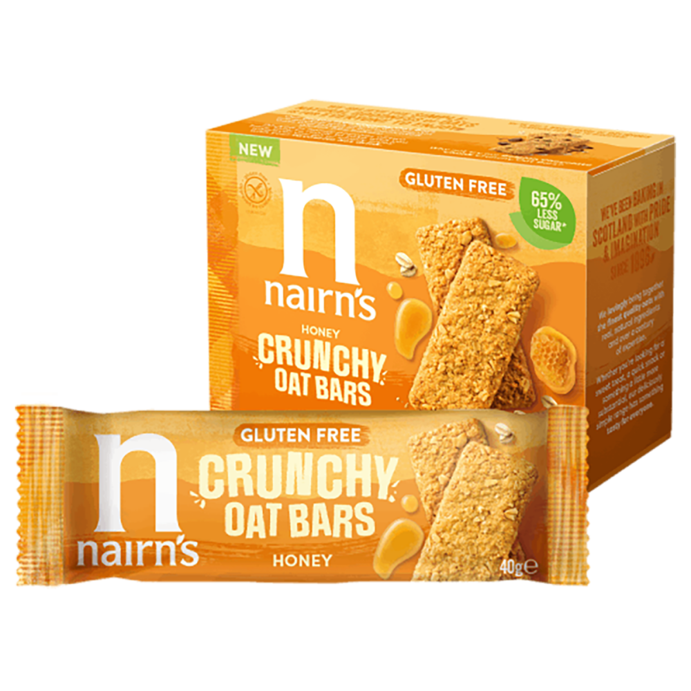 Nairns Crunchy oat bars honey glutenvrij 160 Gram