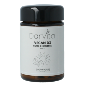 Darvita D3 3000 UI Poudre de TCM (noix de coco) 60 Gélules végétariennes