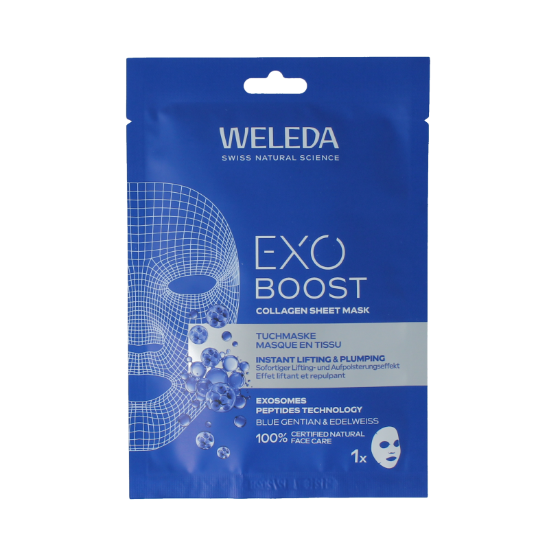 Weleda Exo boost mascarilla de tejido de colágeno bio 20 mililitros