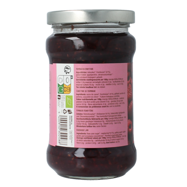Confiture de framboises bio 340 grammes
