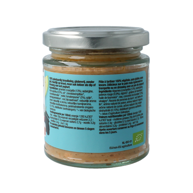 Crema mediterránea sin gluten bio 190 mililitros
