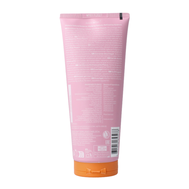 Gel douche pêche rose édition limitée 200 Millilitres