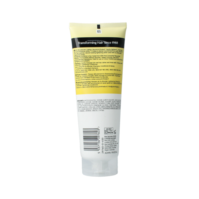 Shampooing éclaircissant Sheer blond go blonder 250 millilitres