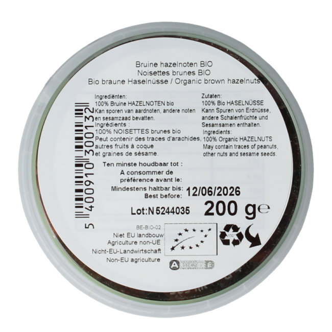 Hazelnuts brown organic 200 Gram