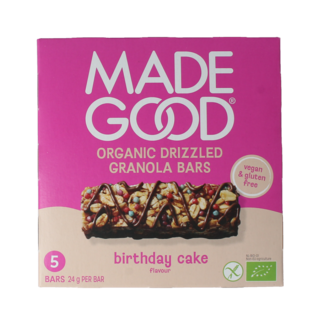 MadeGood Barrita de granola pastel de cumpleaños bio 5 unidades