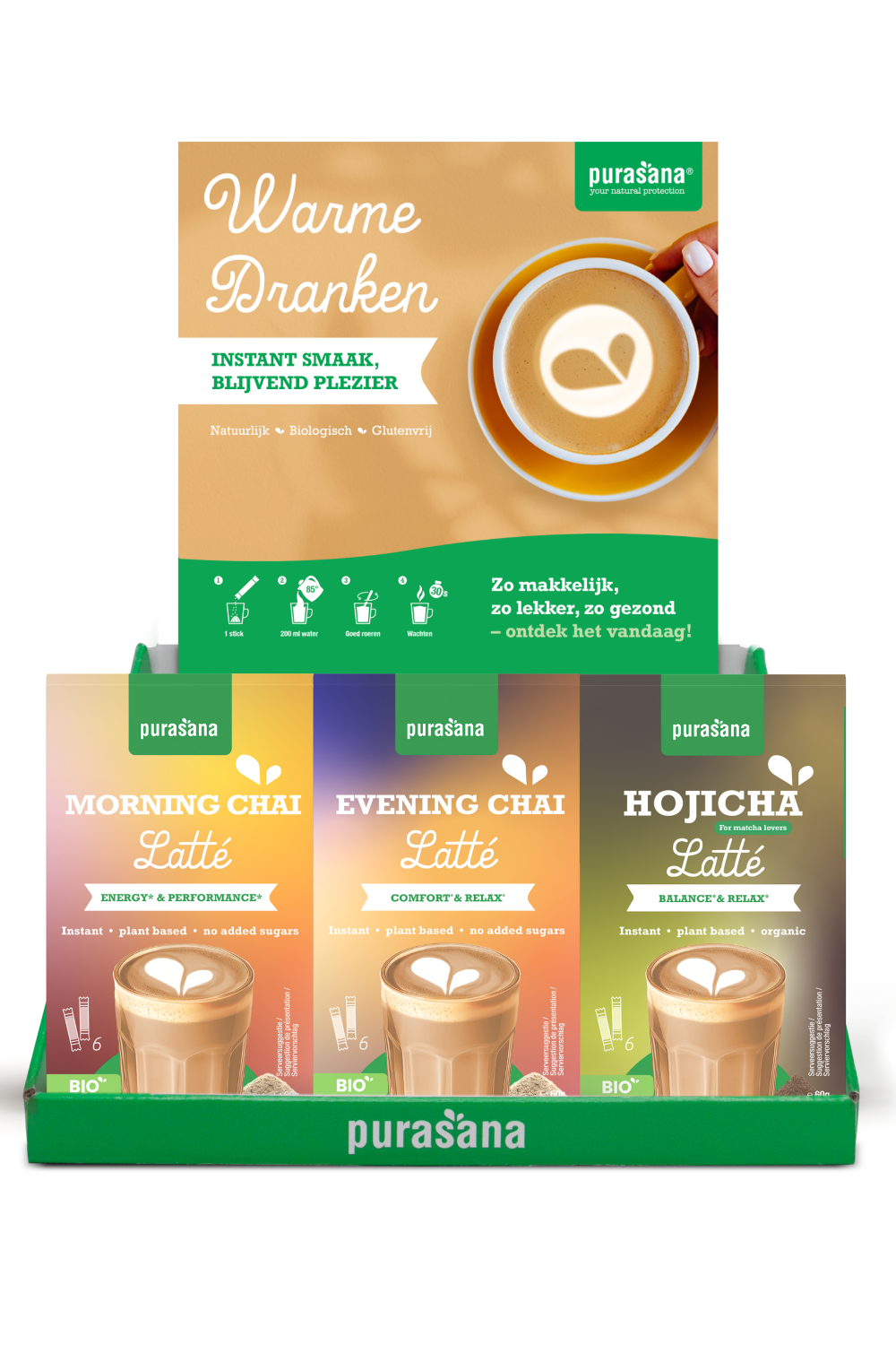 Purasana Display Bevande Calde Bio Chai & Hojicha - Benessere