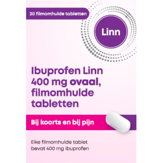 Linn Ibuprofen 400mg wit tablet 20.00 Stuks