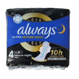 Always Ultra secure night sanitary pads 8.00 pieces