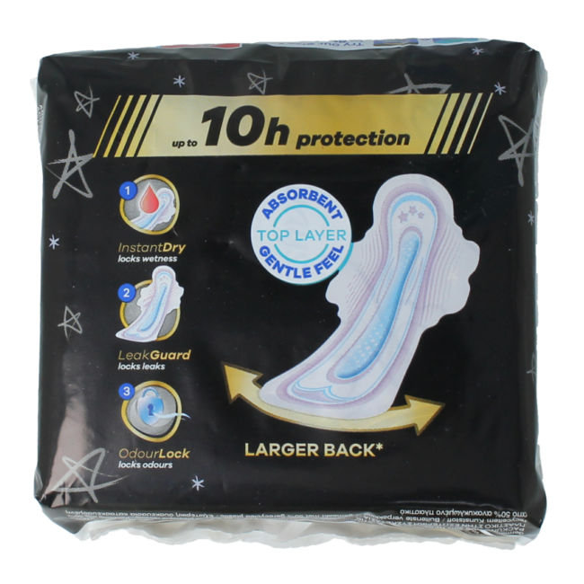 Serviettes hygiéniques ultra secure night 8,00 pièces