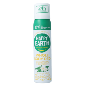 Happy Earth Desodorante en spray corporal jazmín y madera de ho 100,00 mililitros